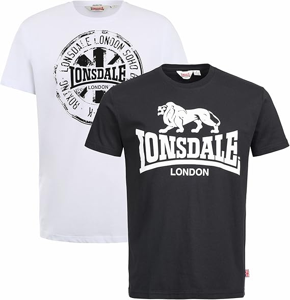 Lonsdale DILDAWN Men's T-Shirt Regular Fit Double Pack