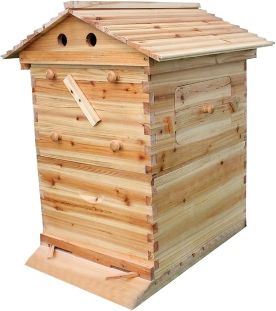 Beekeeping Tool, Automatic Wooden Honeycomb Houses, Beekeeping Equipment and Tools for Self-Flowing ES in Beehives,Bee Keeping Supplies