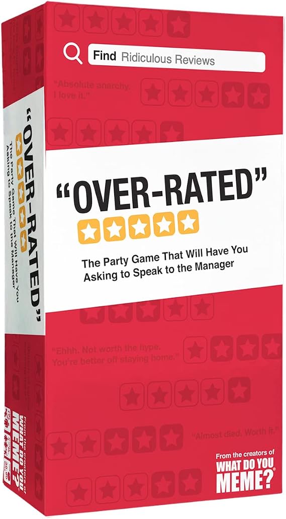 WHAT DO YOU MEME? Over-Rated - The Game of Ridiculous Reviews - Adult Party Games for Social Gatherings
