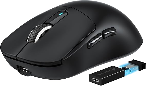 MANBASNAKE Attack Shark X3 Pro 4K/8K Hz Mouse, 59g Superlight BT/2.4G Wireless/Wired Gaming Mouse, PixArt PAW3395 Gaming Sensor, 26000 DPI, Programmable Buttons for Win11/Xbox/PS/Mac(Black)
