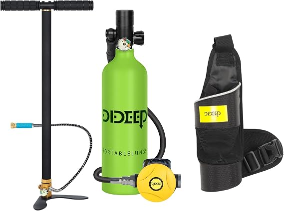 DIDEEP X4000Pro 1L Lung Tank, Portable Mini Scuba Tank with Pump
