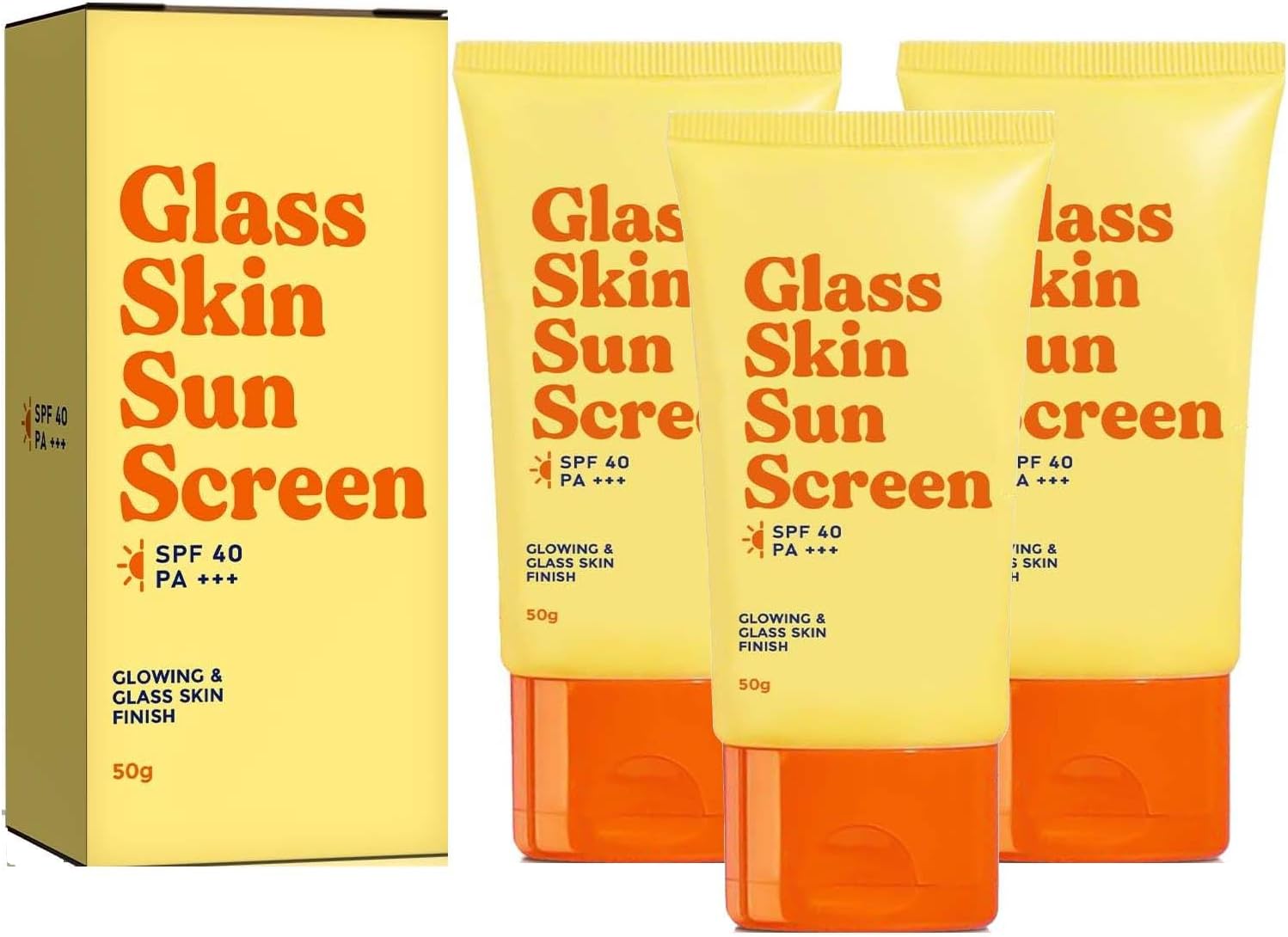 Sun Cream Spf 40, Face Sun Lotion Cream, Vitamin C Sunscreen Spf 40, Facial Sunscreen Lotion, Waterproof, Daily Hydrating Korean Skincare, For Daily Use (3)