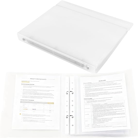 Presentation Ring Binder with 200 Pockets, 2 Pcs A4 Clear Plastic Display Folders with Punched Pockets Sleeves and Elastic Band for Office Document Project