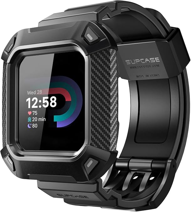 SUPCASE Unicorn Beetle Pro Watch Bands for Fitbit Versa 4 / Fitbit Versa 3 / Fitbit Sense 2/1, Protective Replacement Wristband Case Band