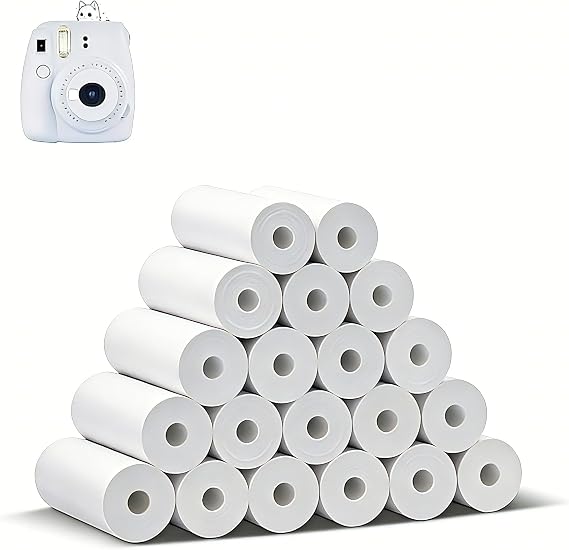 Thermal Paper for Children's Camera - 20 Rolls Thermal Paper - 57 mm x 25 mm Thermal Printer Paper - Refill Paper for Children's Camera Instant Print Camera
