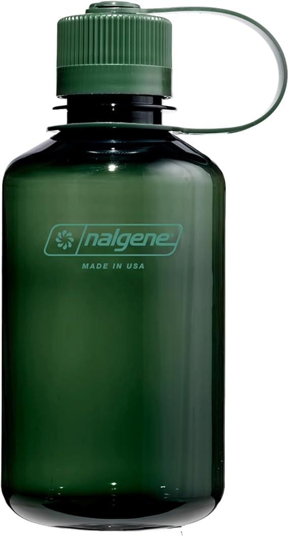 Nalgene Sustain Tritan BPA-Free Water Bottle Made with Material Derived from 50% Plastic Waste, 16 OZ, Narrow Mouth, Jade