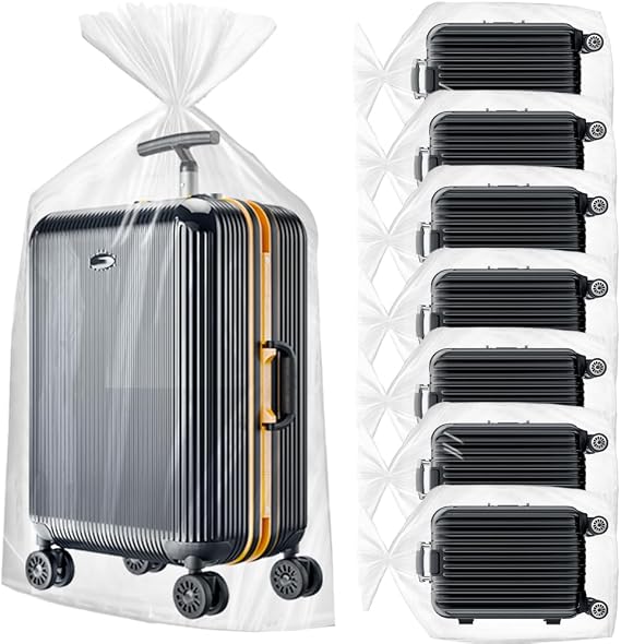 8 PCS Extra Large Clear Plastic Storage Bags - 100 × 150cm Clear Large Plastic Bags for Clothes, Furniture, Luggage, Suitcase, Quilts, Chair, Bike - Waterproof Big Plush Storage Bag - Suitcase Cover