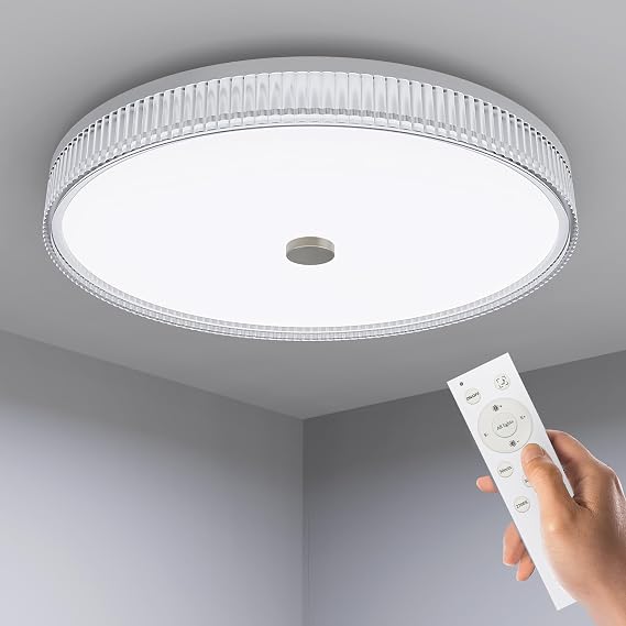 OOWOLF 15.75Inch 40W Flush Mount LED Ceiling Light Fixture with Remote