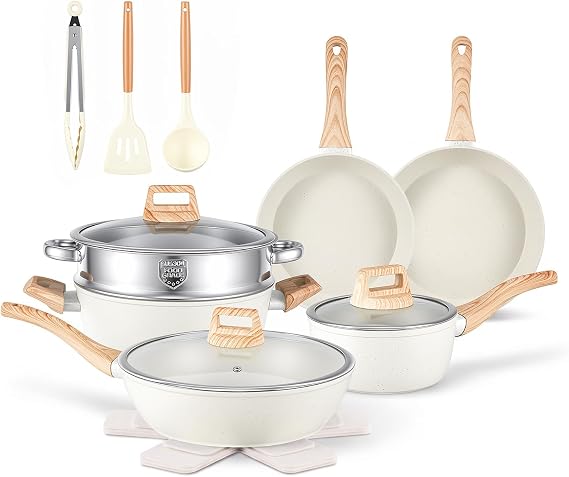 Anymark 16PCS Pots and Pans Set Non Stick Cookware