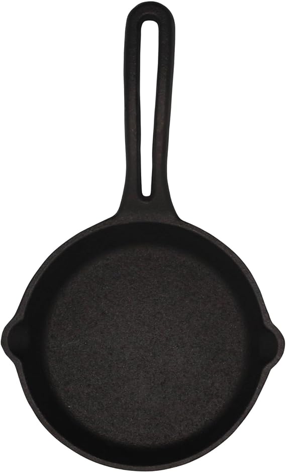 MIRRO 4.5 Inch Cast Iron Preseasoned Mini Skillet for Broiling