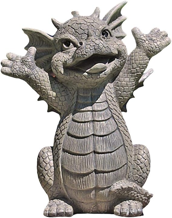 Garden Dragon Statue,Resin Zen Yoga Dragon Statue Collecting Ornament Dragon Buddha Art Sculptures Outdoor Yard Decoration