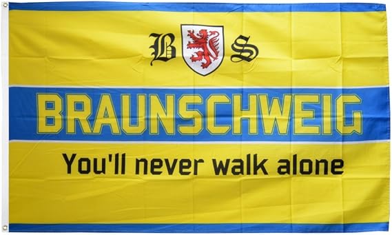 Flaggenfritze® Fan Flag Braunschweig - You'll Never Walk Alone - 90 x 150 cm