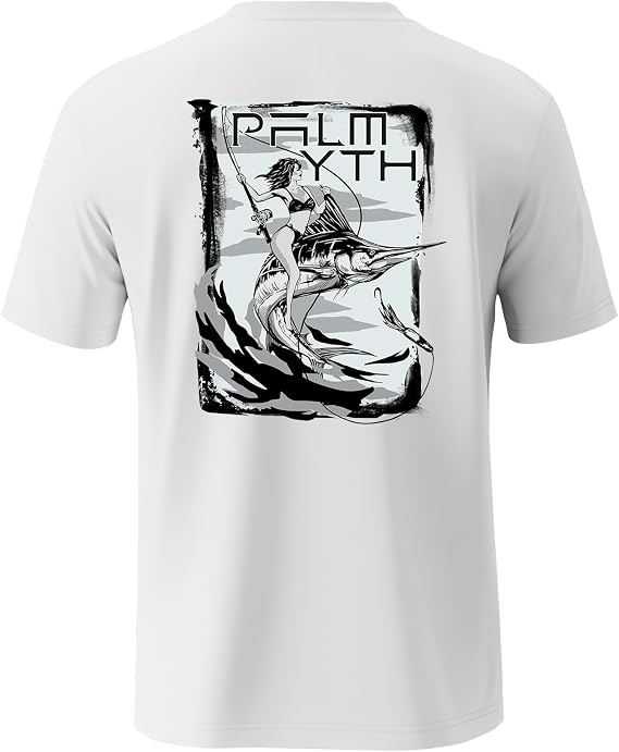 Palmyth Men's Fishing Shirt Short Sleeve T-Shirt Sun Protection UV UPF 50+