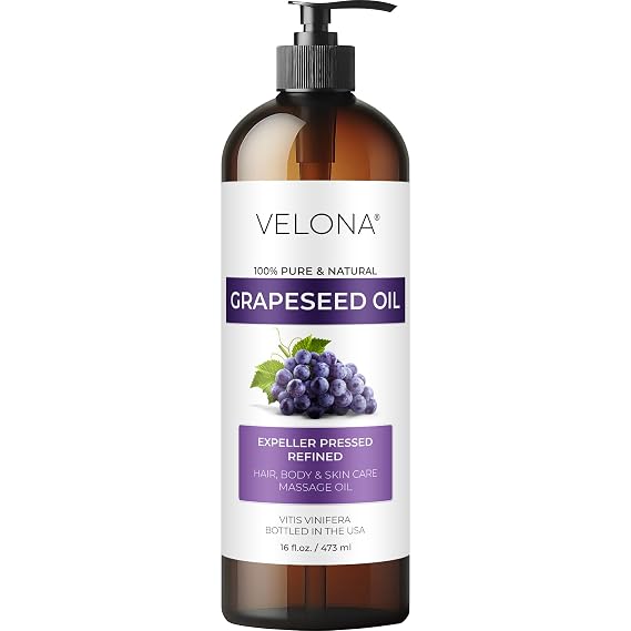velona Grapeseed Oil - 16 fl oz, Expeller Pressed, Refined, with Pump