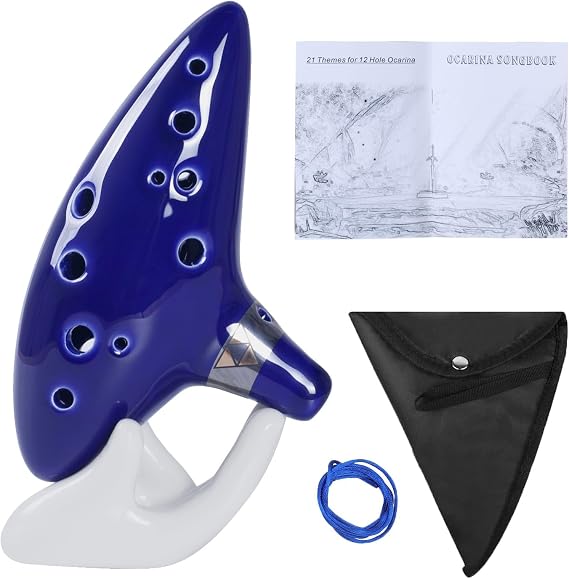 Aurzen Zelda Ocarina 12 Hole Alto C Ocarinas with Song Book (Songs From the Legend of Zelda) - come with Display Stand Protective Bag Gift for Zelda fans