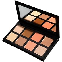 Iconic Bronze Face Case Cream & Powder Palette, Highlighter, Bronzer, Blusher, Matte & Shimmer Shades, Long-Lasting Staying Powder