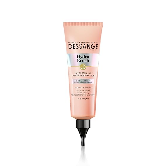 Dessange - Lait de Brushing Thermo-Protecteur - Formule Enrichie a l'Acide Hyaluronique - Pour Tous Types de Cheveux - Hydra