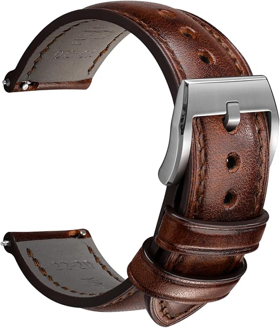 Men's Watch Bands, Italian Full-Grain Leather Watch Strap - Tang Buckle