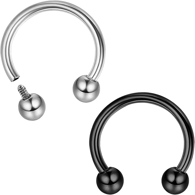 MILACOLATO 2Pcs Implant Grade Titanium Septum Rings for Women Men 16G