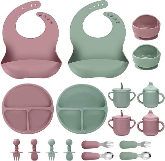 Silicone Baby Feeding Set, 18PCS Baby Led Weaning Supplies