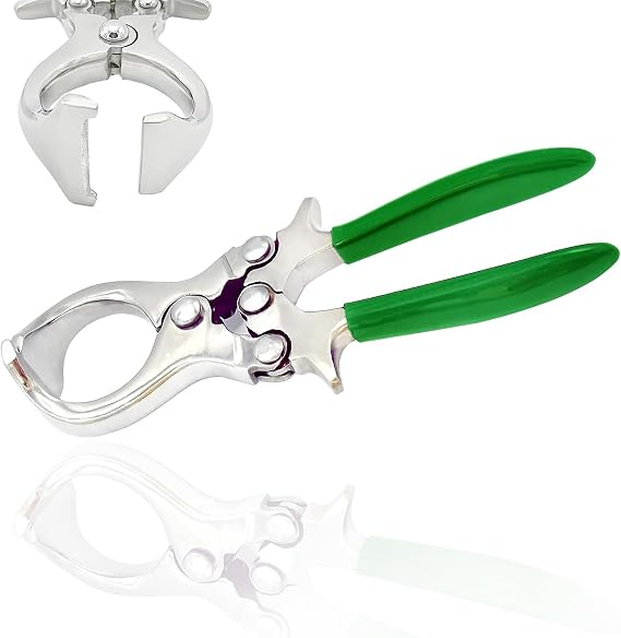 Green PVC Grip Castration Plier, Burdizzo Style, Stainless Steel 9 Inches Length By AAProTools - Veterinary Instruments - Livestock Lamb Cattle Goat Emasculator Banding