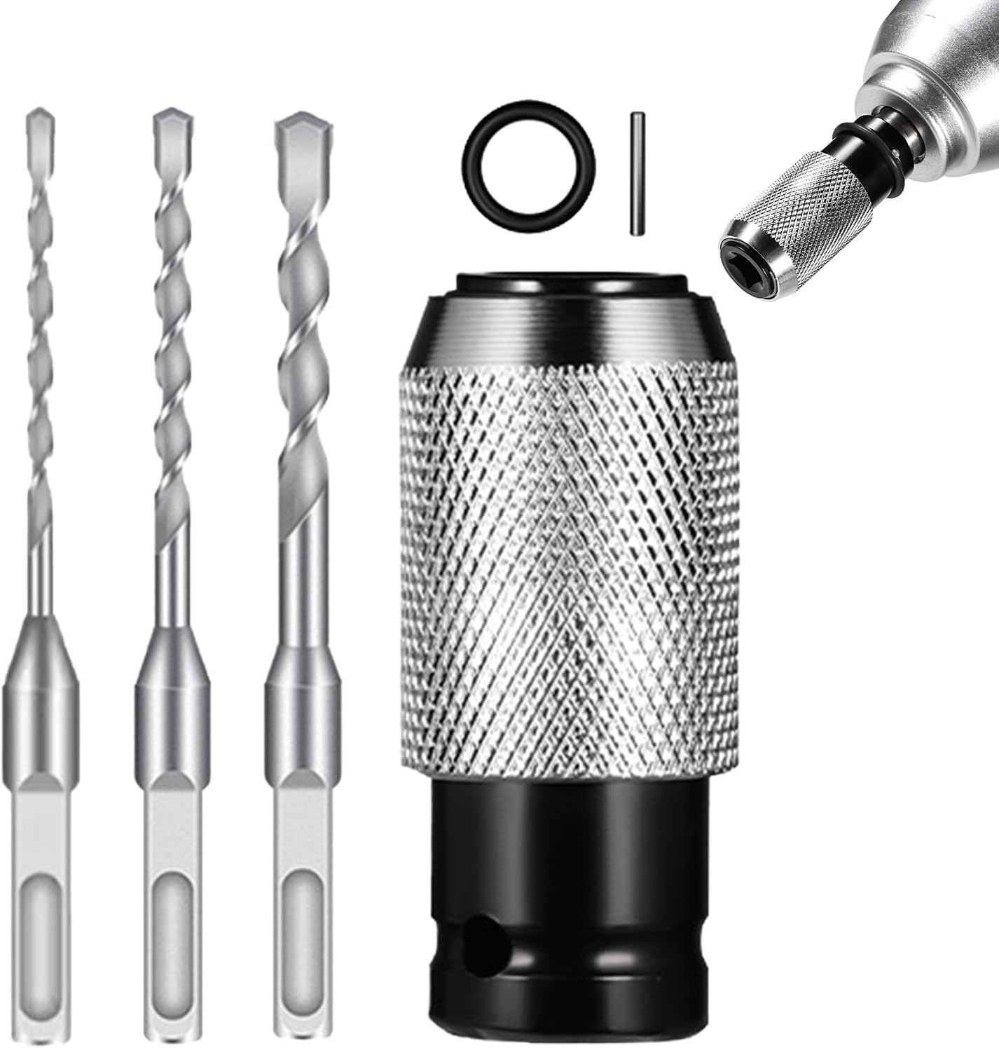 Cordless Rotary Hammer Drill,Long Lasting Professional Adapter Tool | Rotary Hammer Drill Bits,for Men Professional Family Home Indoor Outdoor Garage Repair Installation Work