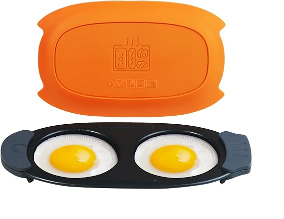 MKYSAIL Quick-Heat Microwave Egg Cooker,Poacher,Fryer for 2 Eggs,Omelet