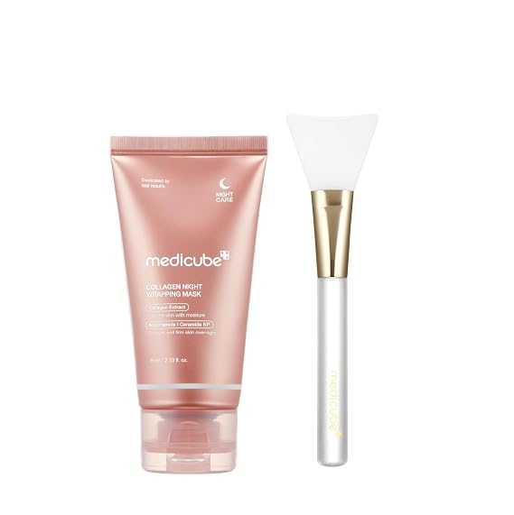medicube Collagen Overnight Wrapping Mask & Jelly Brush for Lasting Glow