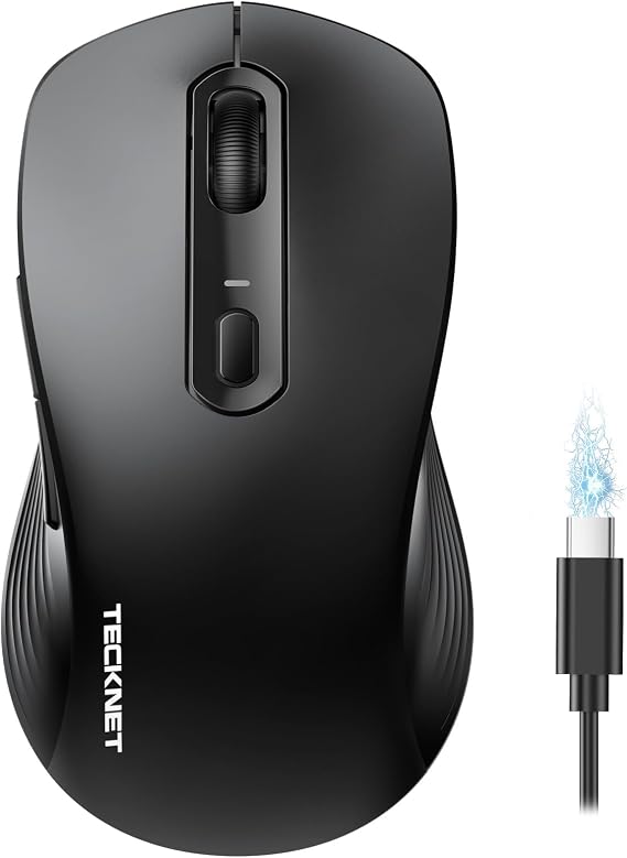 TECKNET Rechargeable Bluetooth Mouse, [ USB & BT5.0/BT3.0 ] Wireless Mouse
