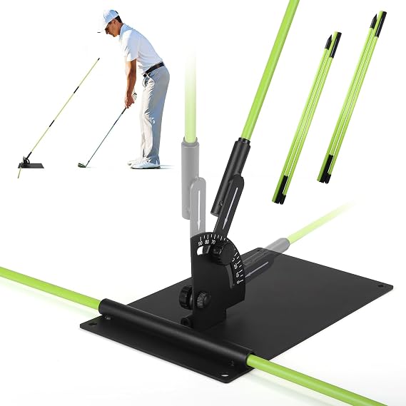 Golfers Alignment Stick Holder, 48" Collapsible Golf Stick for Aiming | Rust-Resistant Metal Angle Adjustment, Golf Training Aid for Putting, Full Swing, Trusted By Golf Professionals Trusted