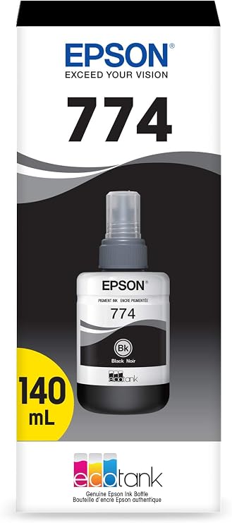 Epson 774 Genuine Black EcoTank Refill Bottle T774120