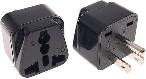 tekit Universal Plug Adapter NEMA 5-15P 110-250V 15A,Universal World to North American US 3-Pin NEMA5-15P Electrical Plug Adapter Converter (5-15P Black), WD5