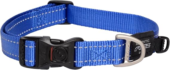 Reflective Dog Collar for Large Dogs, Adjustable from 13-22 inches, Blue