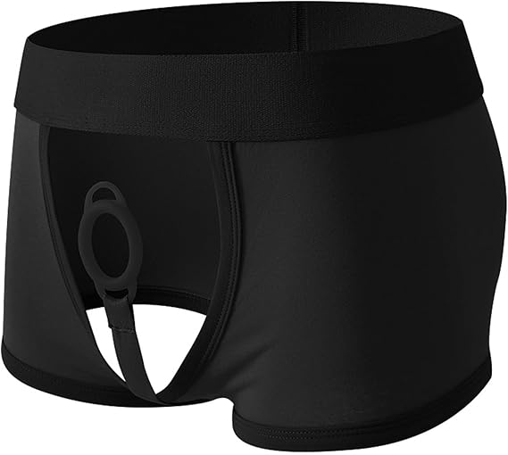 Thatrich Men's Sexy Open Front Underwear Hollow Out Boxer Briefs Lightweight Comfy Boxers Bikini Style Panties Breathable