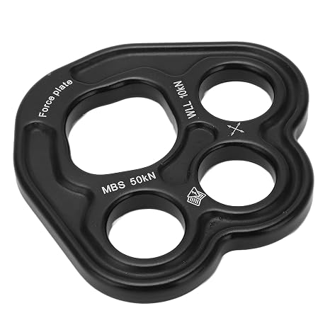 Syrisora 3 Holes Rigging Plate, 50KN Weight Bearing Space Aluminum with Smooth Surfaces, for Mountaineering Expansion Electric Succor Slide Line Exploration Aerial Work Hoisting