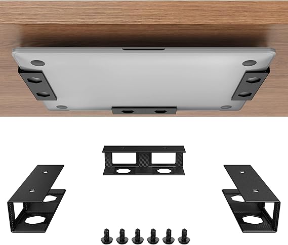 Joythink Evrensel Masa Altında Metal Dizüstü Bilgisayar Tutucu Tepsi Çizilmez Masa Altında Gizli Yerleştirme İstasyonu Tutucu Silikon Masa Üstü Montaj Dizüstü Klavye Tablet Mutfak için 3 ADET