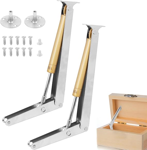 2 Pack 15KG Gas Strut Spring Hinges, 150N Heavy Duty Soft Close Hinges