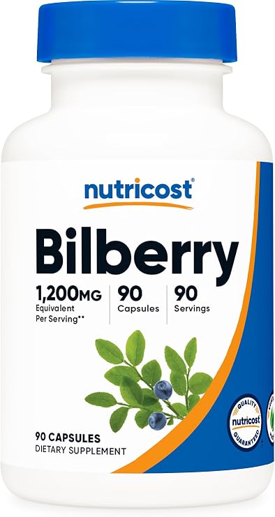 Nutricost Bilberry Extract 90 Capsules for 90 Servings, Gluten Free | Vegetarian, GMO-Free