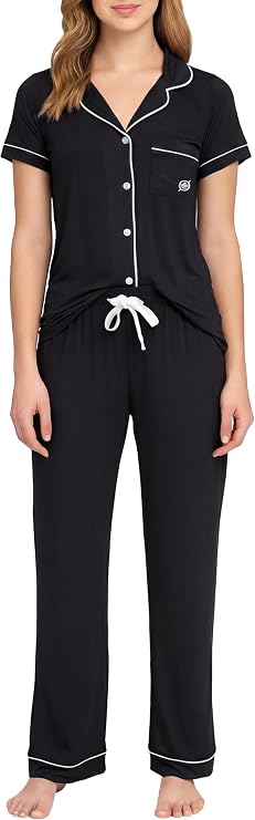 BORN Pajamas for Women Set Button Down