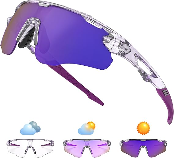 Photochromic Cycling Glasses for Men Women with TR90 Frame UV Protection