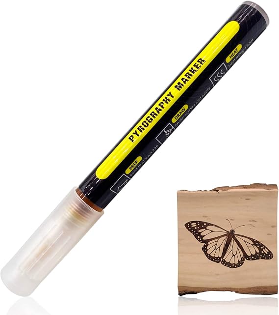 Wood Burning Marker Pen - Chemical Wood-Burning Pen for DIY Wood Painting, Replace Wood Burning Iron Tool, Easy use - Fine Tip Wood Burner Tool(Black)