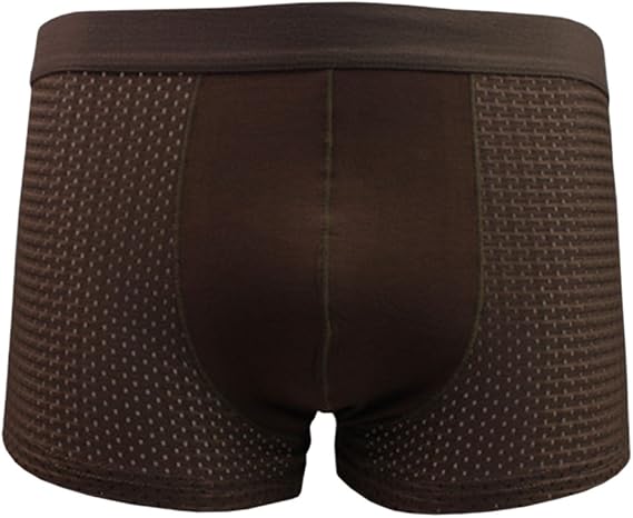 Men's Solid Breathable Mesh Summer Pouch Boxer Briefs Underwear