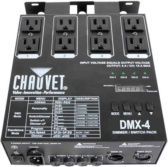 CHAUVET DJ DMX-4 Dimmer/Relay Pack | LED Light Controllers