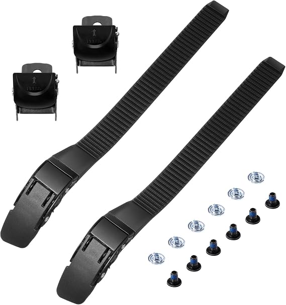 2 Sets of Lnline Skate Replacement Straps, Adjustable Skate Universal Buckle Straps, Energy Buckle with Screw Nuts for Men Women Boys Grils