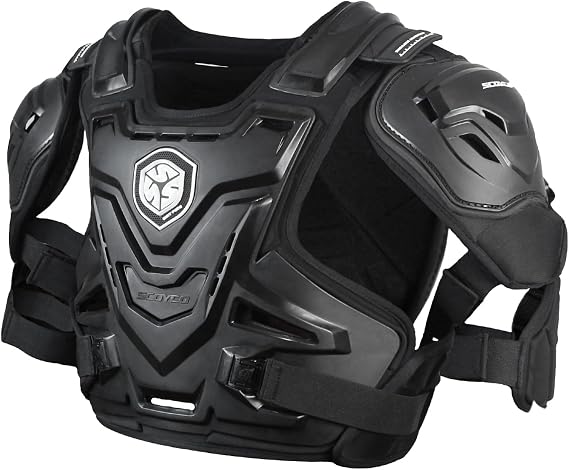 Scoyco Chest Protector Motocross Breathable Motorcycle Armor Vest for Adult | Adjustable Dirt Bike Chest and Back Protective Gear Road Racing Riding Cycling