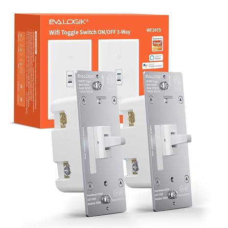 3-Way Smart WiFi Toggle Light Switch, Neutral Wire Required, 2.4GHz, No Hub Needed, Alexa & Google Home Compatible, ETL & FCC Listed (WF30TS- 2 Packs)