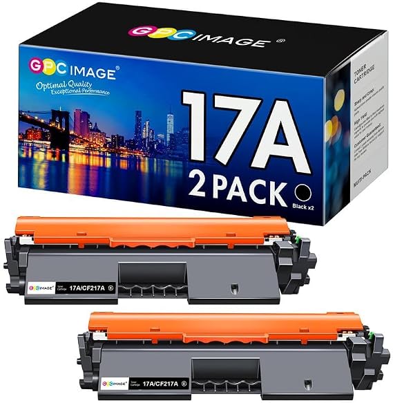 GPC Image 17A HP Toner Cartridge Replacement for HP 17A CF217A Black Toner Cartridge Compatible with HP LaserJet Pro M102w M130fw M130nw M130fn M102a M130a Pro MFP M130 M102 Series Printer (2 Black)
