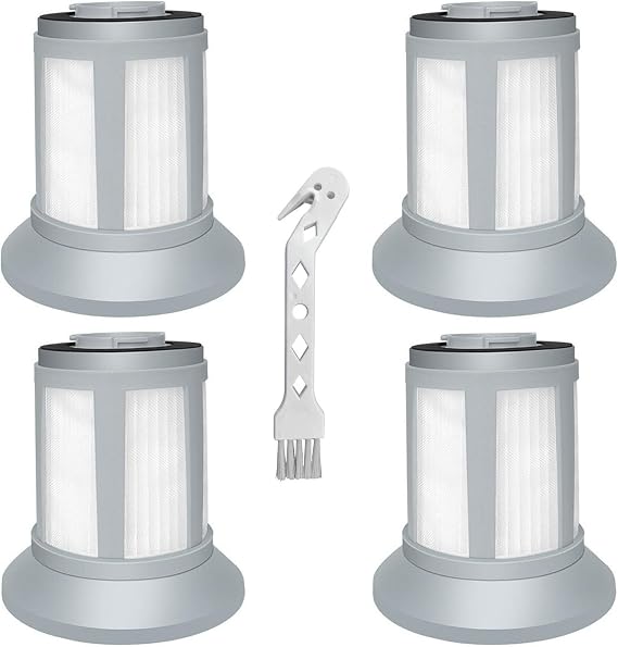 4 Pack Replacement Vacuum Filter Compatible with Bissell Zing 2156A, 2156, 1665, 16652, 1665W, 2156E,Zing Bagless Canister Vacuum Filter Replacement with 1 Cleaning Brush