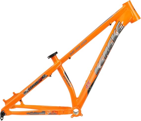 14inch Dirt Jump Bike Frame 26 27.5er Aluminum Alloy Mountain Bike Frame 4X/DJ/XC/BMX Hardtail Disc Brake Frame 12 * 148mm Thru Axle Boost Frame BSA BB73mm(Orange,26 * 14")