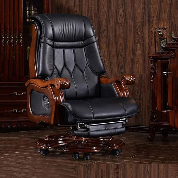 Office Chair Boss Chair High-Back Leather Executive Swivel Adjustable Swivel Office Desk Chair with Armrests Lumbar Support Desk Ergonomic Chair Chair Home Office Chair Reclining Swivel Chair Boss Cha